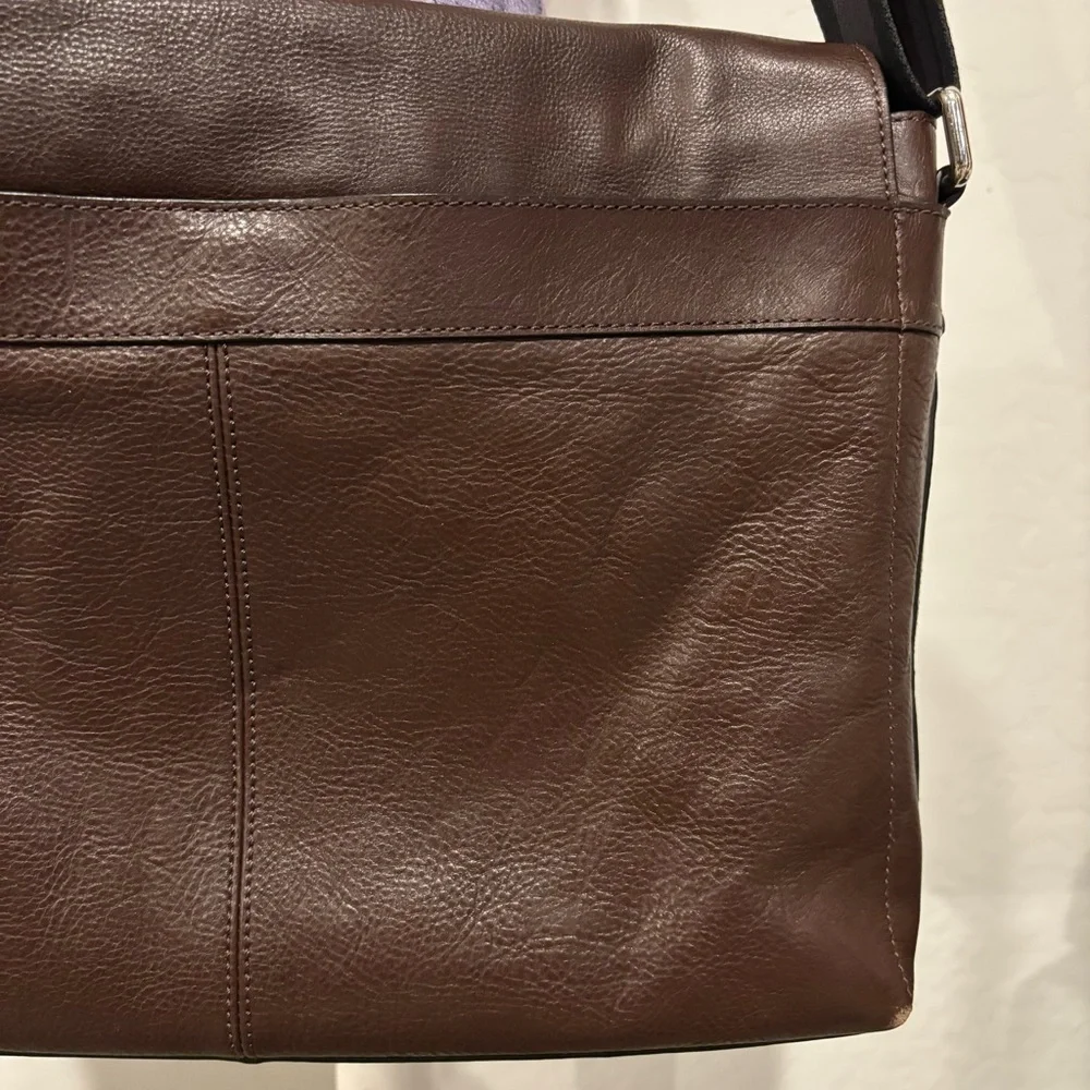 Coach pebbled leather messenger bag